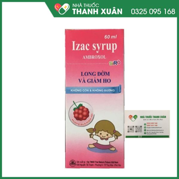 IZAC syrup giúp điều trị tiêu đờm trên đường hô hấp